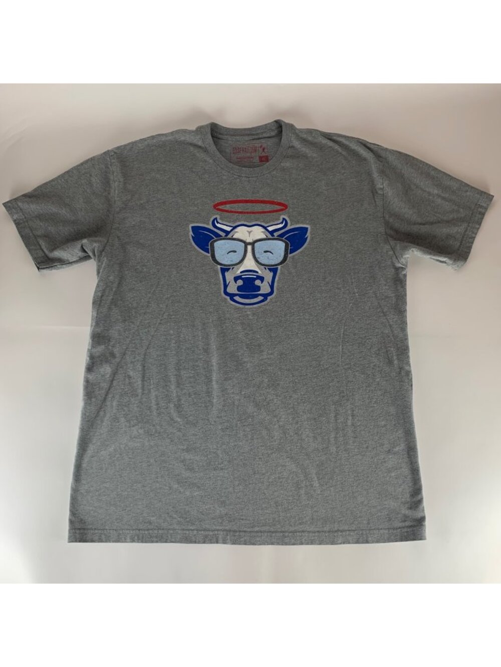 Baseballism Gray Holy Cow Harry Carey Short Sleeve Crewneck Shirt Mens XL
